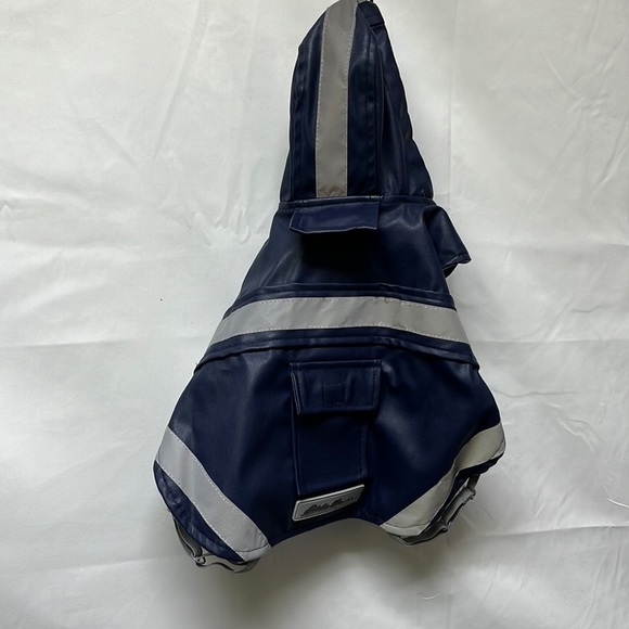 EDDIE Bauer Hooded Dog Rain Coat. Small Navy Blue - Picture 1 of 5